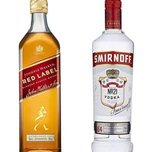 Smirnoff Red Label Vodka 70cl and Johnnie Walker Red Label Blended Scotch Whisky 70cl