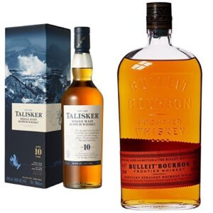 Talisker 10 Year Old Single Malt Scotch Whisky 70cl and Bulleit Bourbon Frontier Whiskey 70cl